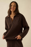 Knit Collared Polo Sweater