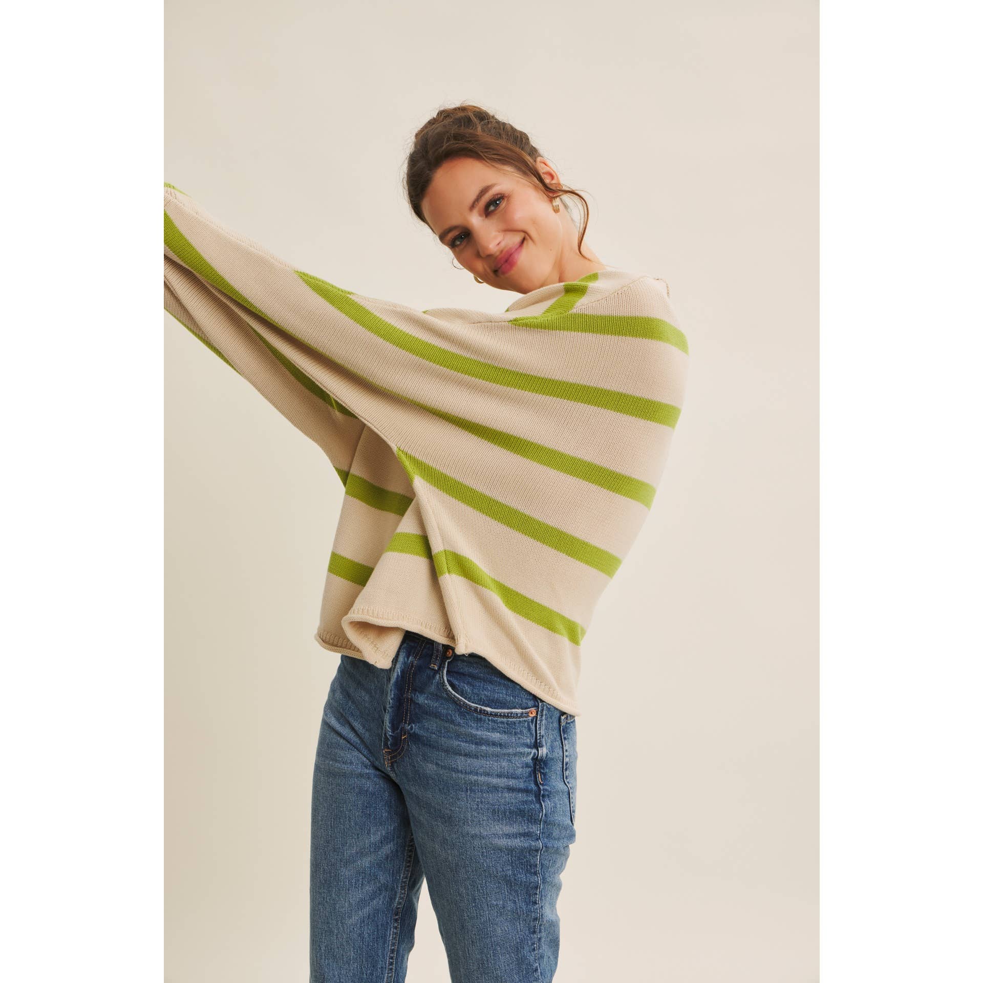 STRIPE SLOUCHY SWEATER