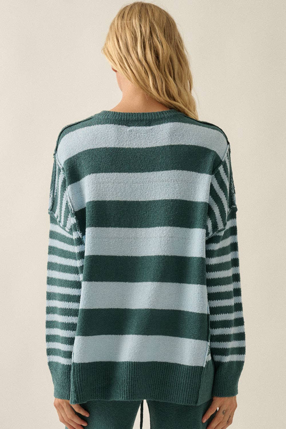 Deep Sea Contrast Knit Sweater