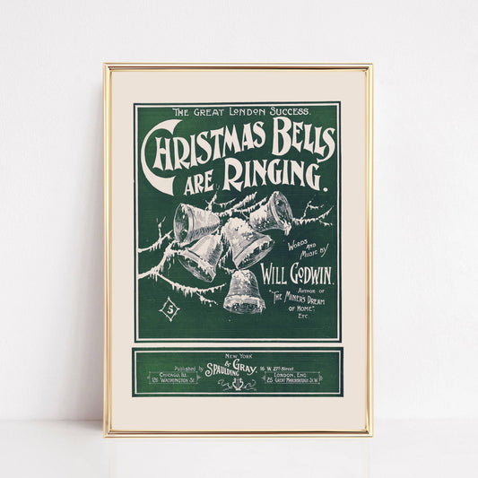 Green Vintage Christmas Wall Art