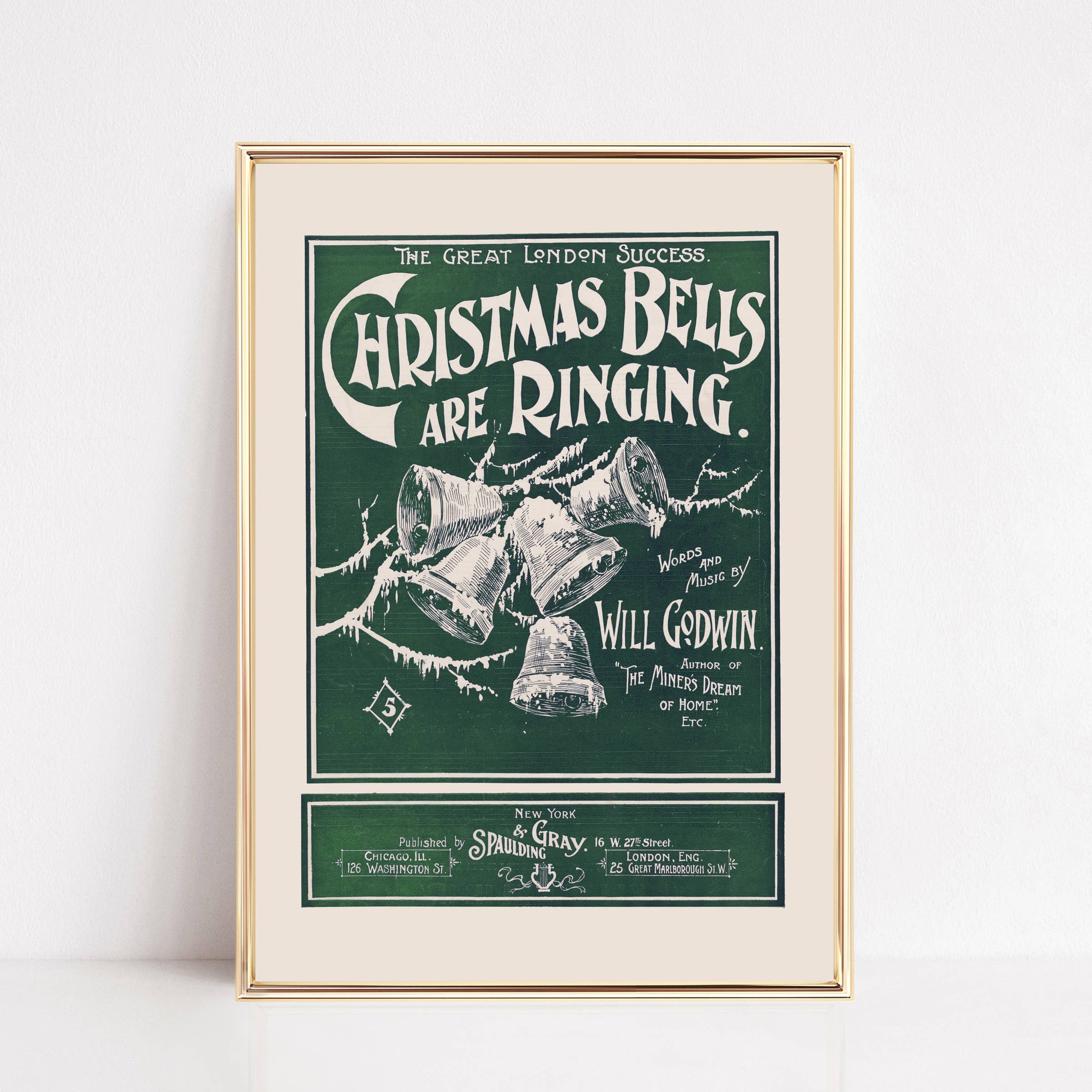 Green Vintage Christmas Wall Art