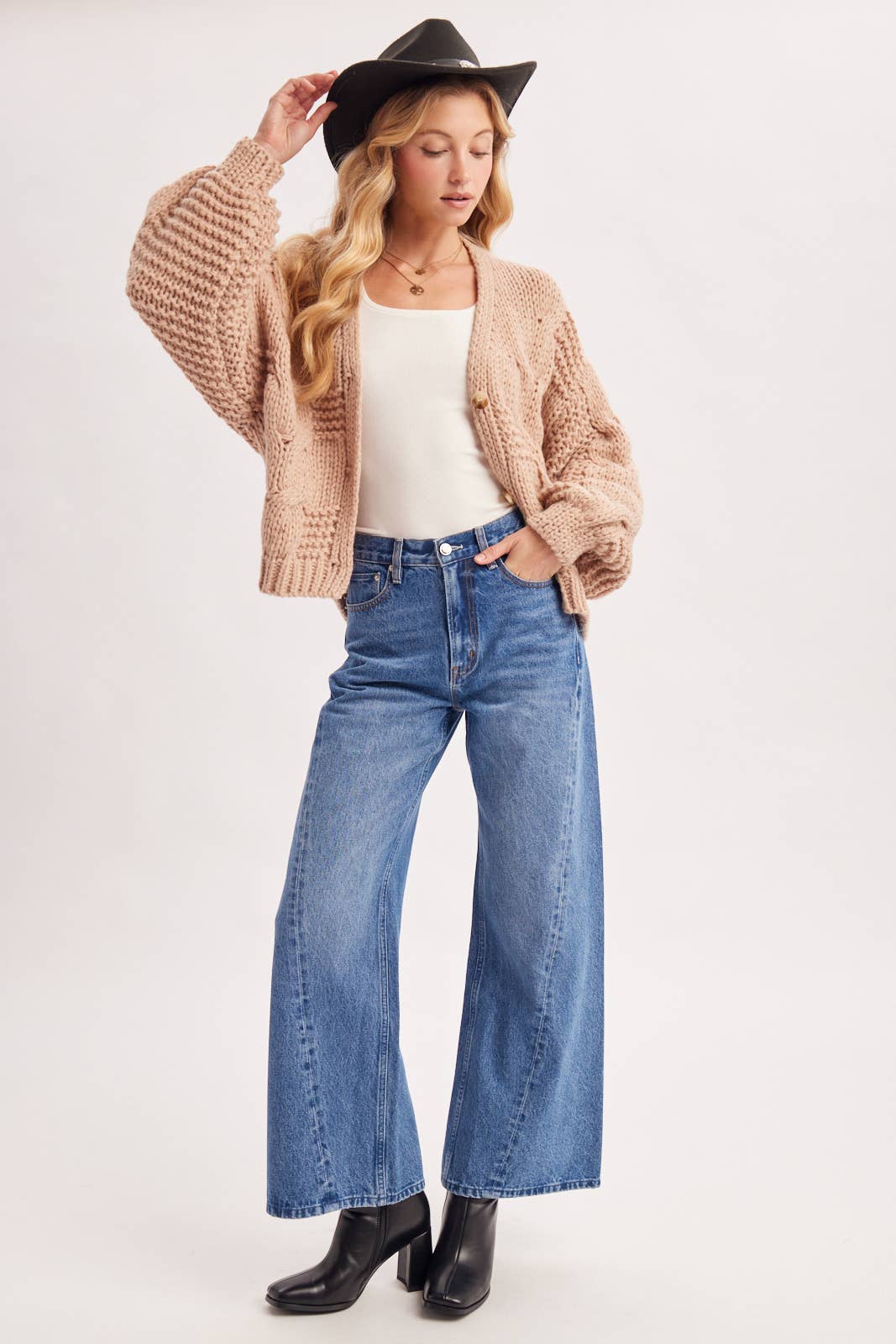 VINTAGE SEAM WIDE LEG DENIM