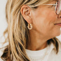 Textured Pearl Huggie Hoops
