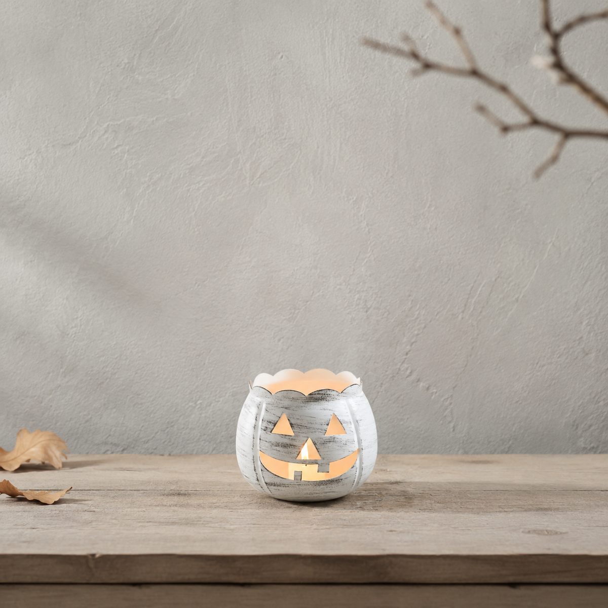 White Metal Jack-O'-Lantern