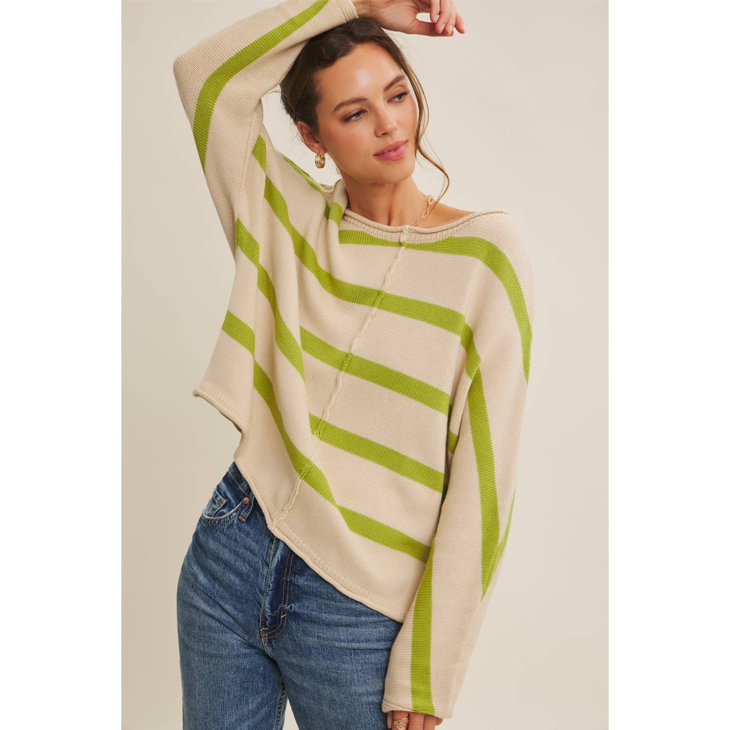 STRIPE SLOUCHY SWEATER