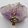 Hammered Cross Necklace - Gold