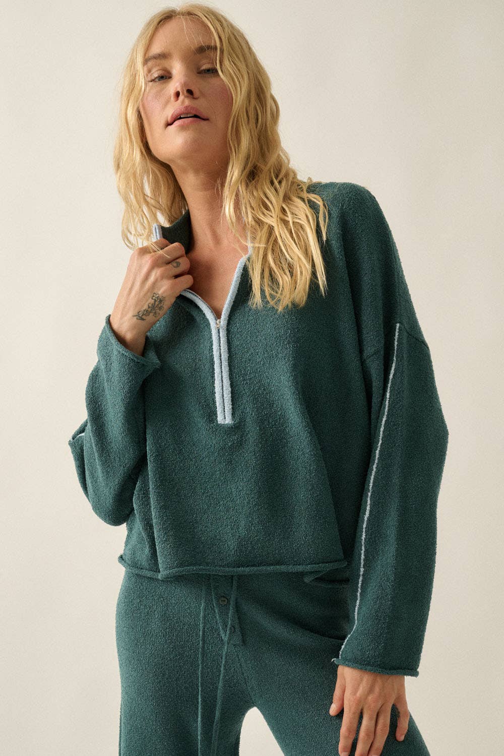 Deep Sea Quarter Zip Sweater