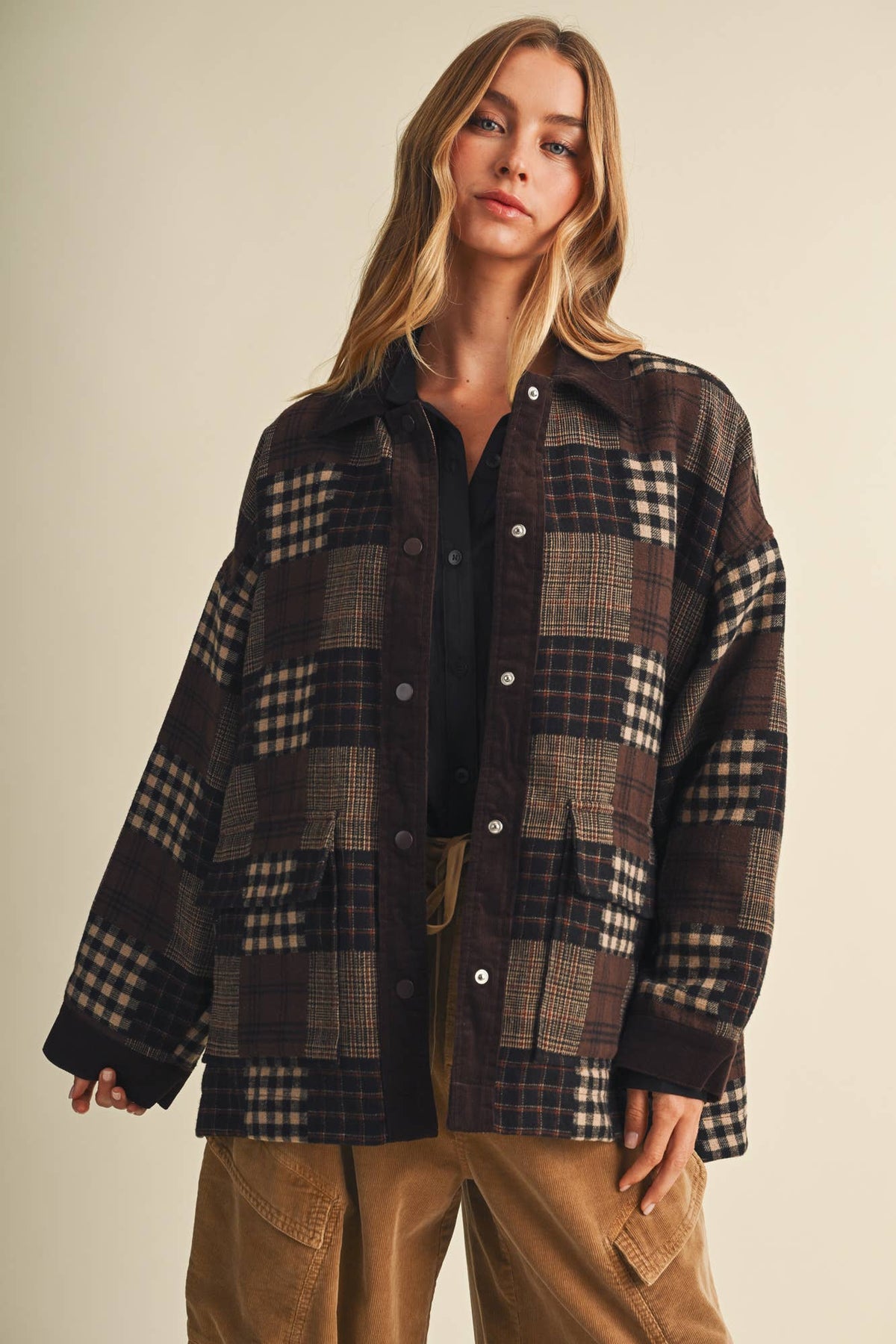 Corduroy-Trimmed Patchwork Jacket