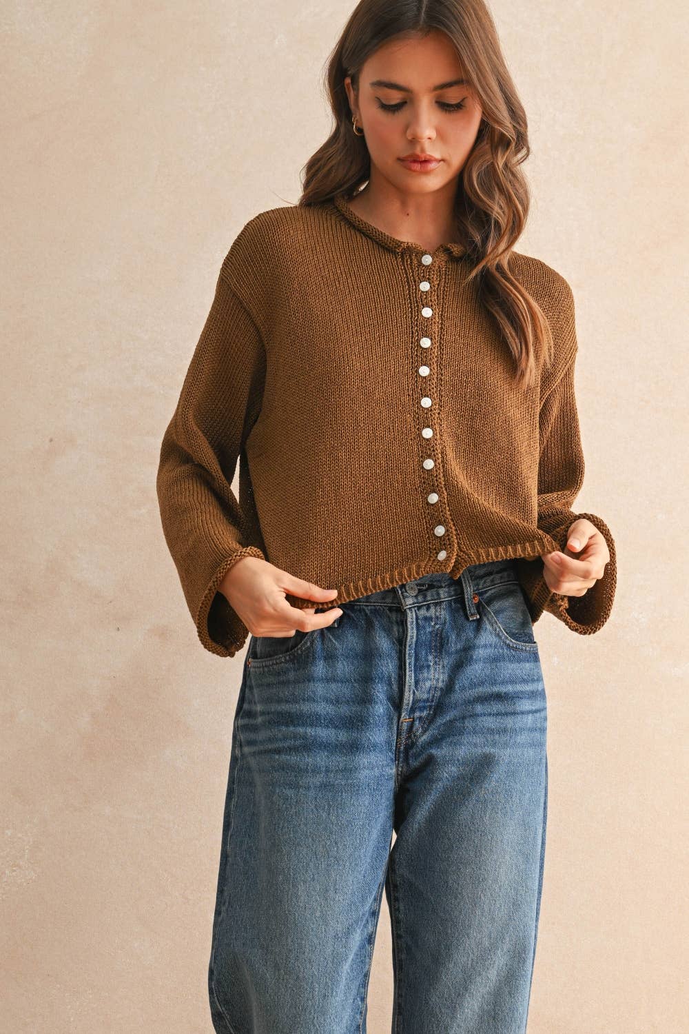 Light Weight Button Cardigan