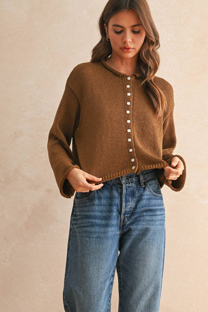 Light Weight Button Cardigan