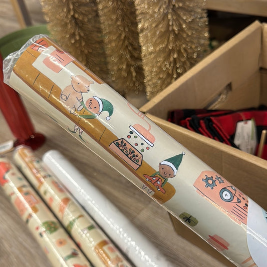 Elf Christmas wrapping paper