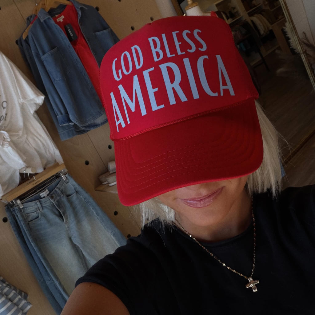 God Bless America Trucker Hat