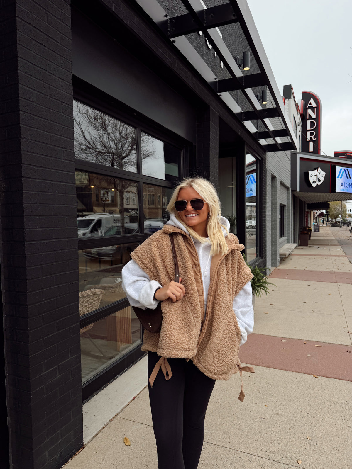 Oversized Sherpa Fleece Vest