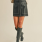 Stitched Leather Skirt