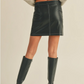 Stitched Leather Skirt