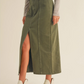 Cotton Slit Maxi Skirt