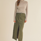Cotton Slit Maxi Skirt