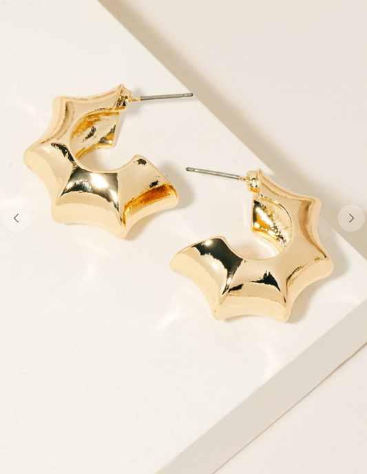 Ridged Metallic Hoop Earrings