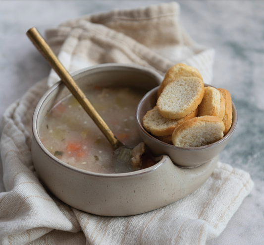 Stoneware Cracker & Soup Bowl