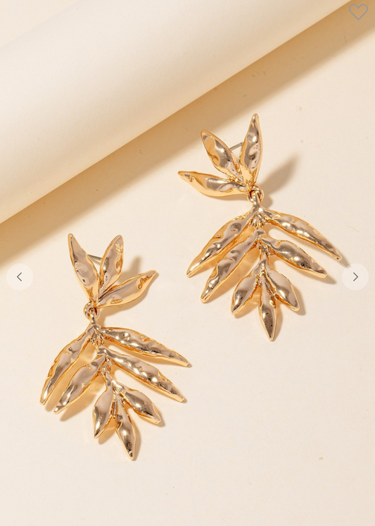 Long Leaf Dangle Earrings