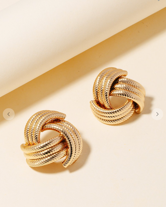 Textured Knot Stud Earrings