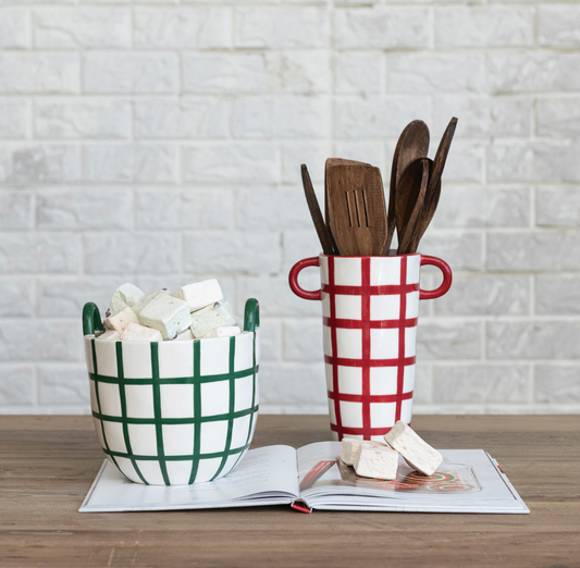 Stoneware Grid Containers