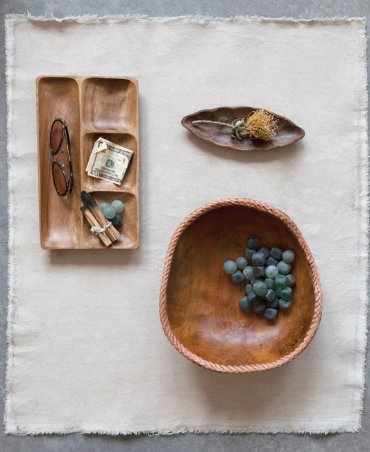 Acacia Wood Leaf Shaped Dish