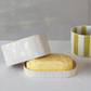 Stoneware Striped Butter Dish