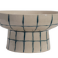 Hand-Painted Stoneware Pedestal Bowl