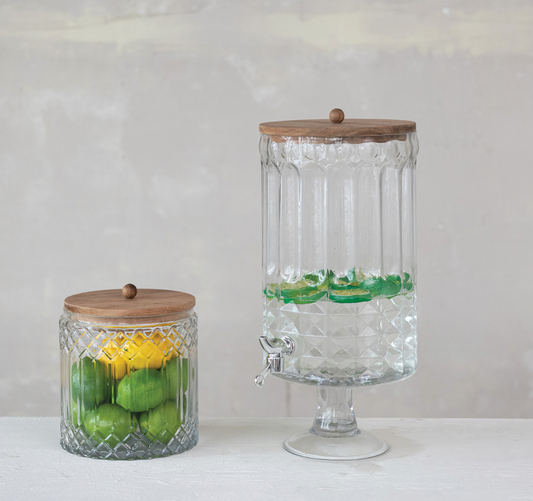 3-1/2 Quart Cut Glass Jar