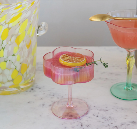 6 oz. Pleated Flower Coupe Glass