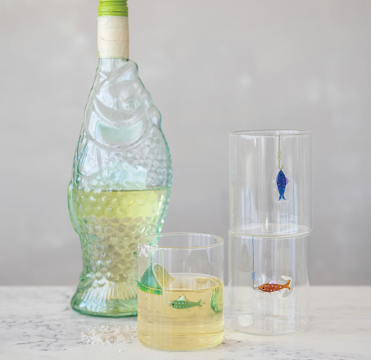 12 oz, Fish on Hook Glass