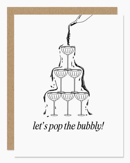Champagne Tower "Let's Pop the Bubbly!" Card