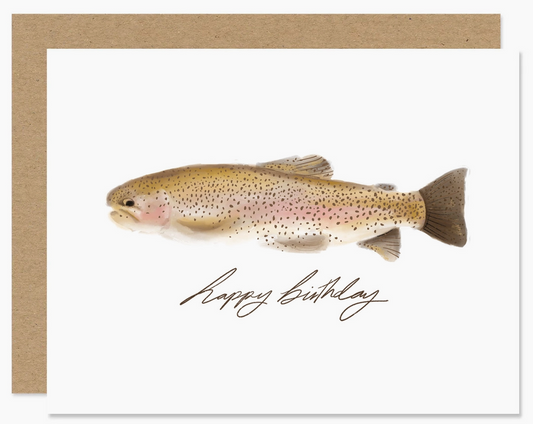 Rainbow Trout Fish Birthday Card