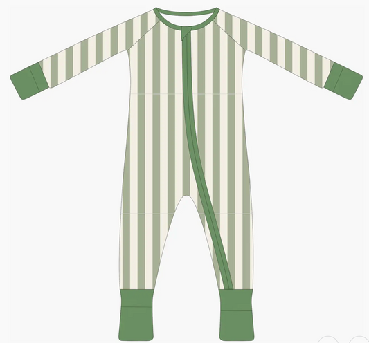 Green Striped | Bamboo Baby Sleeper