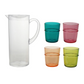 2 Quart Pitcher with (4) 12 oz. Stackable Glasses, Set of 5