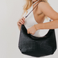 Sienna Slouchy Woven Shoulder Bag - Black
