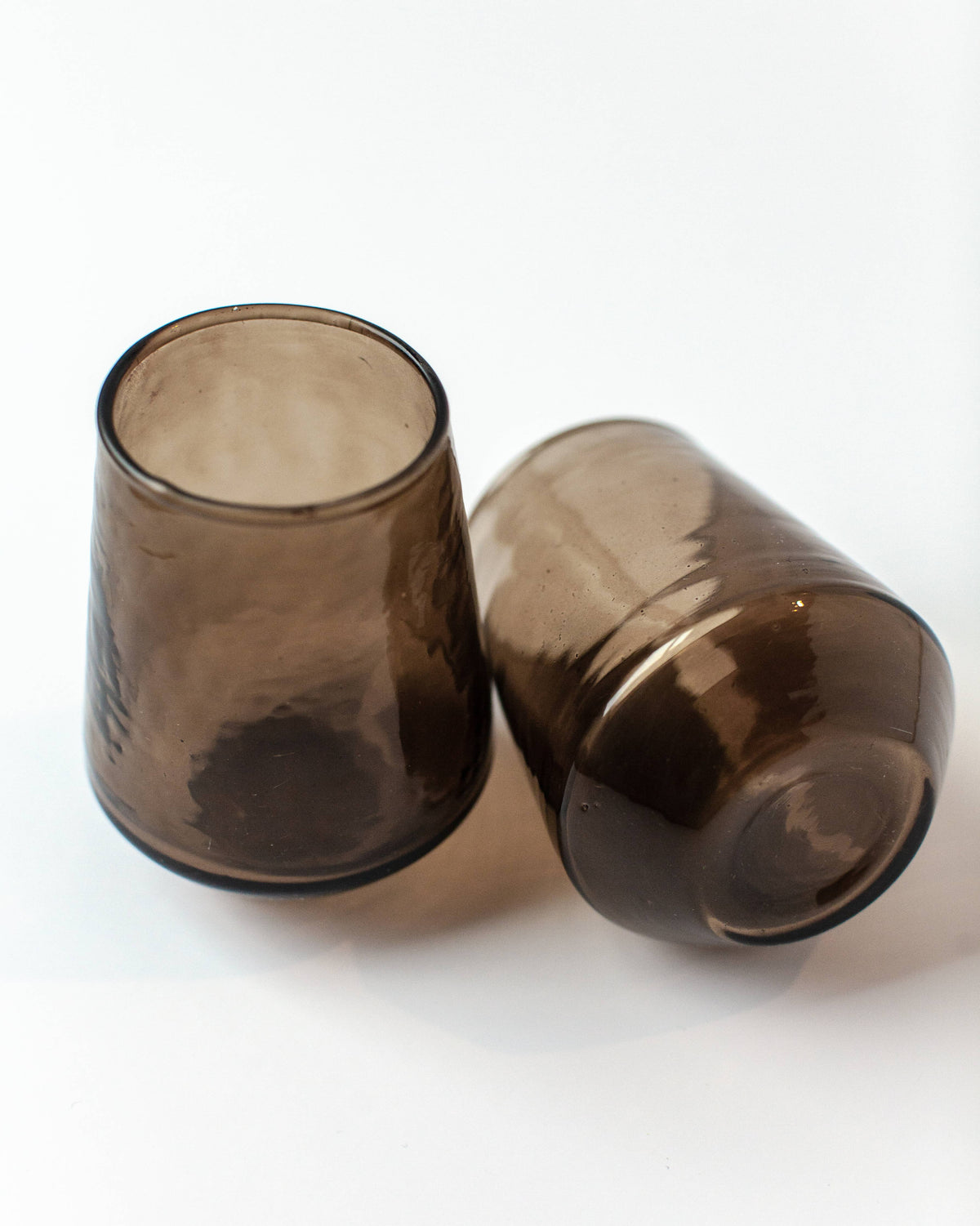 Handblown Hammered Glass Water Tumbler