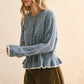Ruffled Button Cardigan