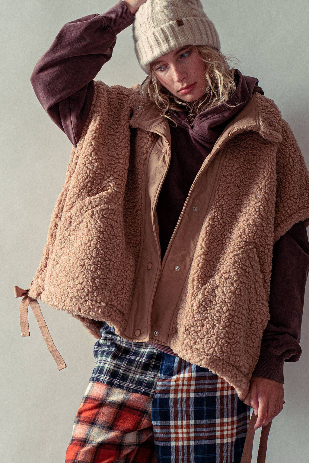 Oversized Sherpa Fleece Vest