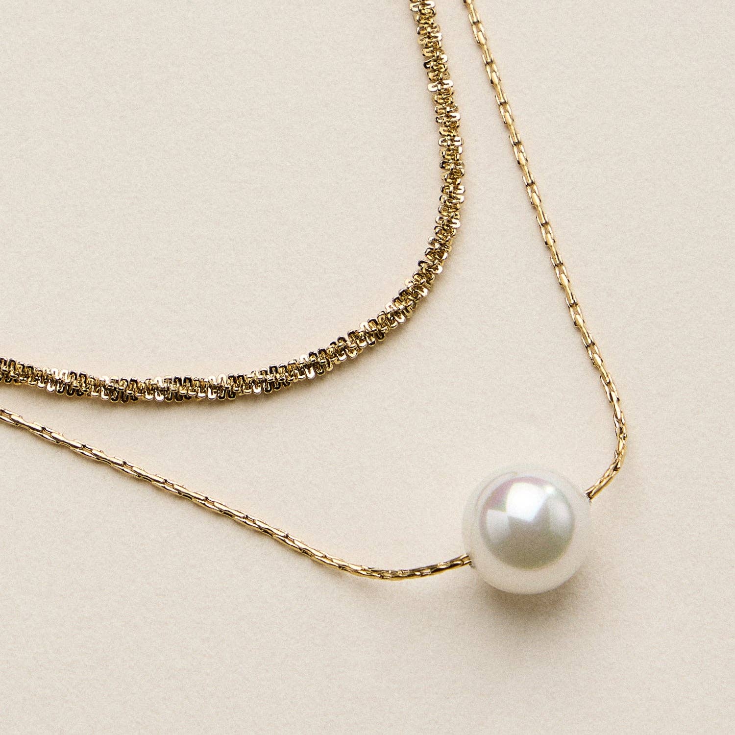 Pearl Chain Multi Necklace