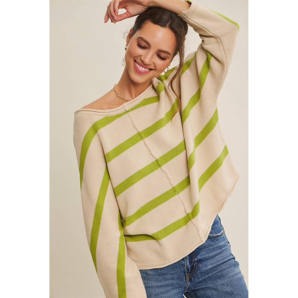 STRIPE SLOUCHY SWEATER