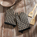 Black Check Oven Mitt - Set of 2