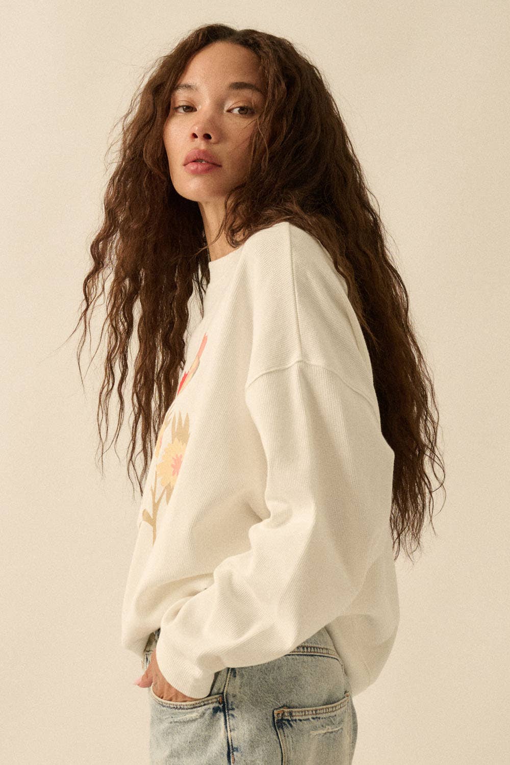Floral Oversized Graphic Crewneck