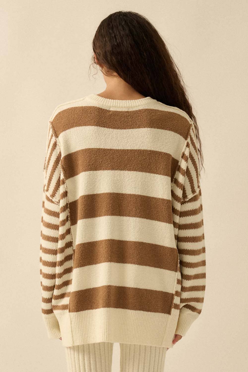 Deep Sea Contrast Knit Sweater