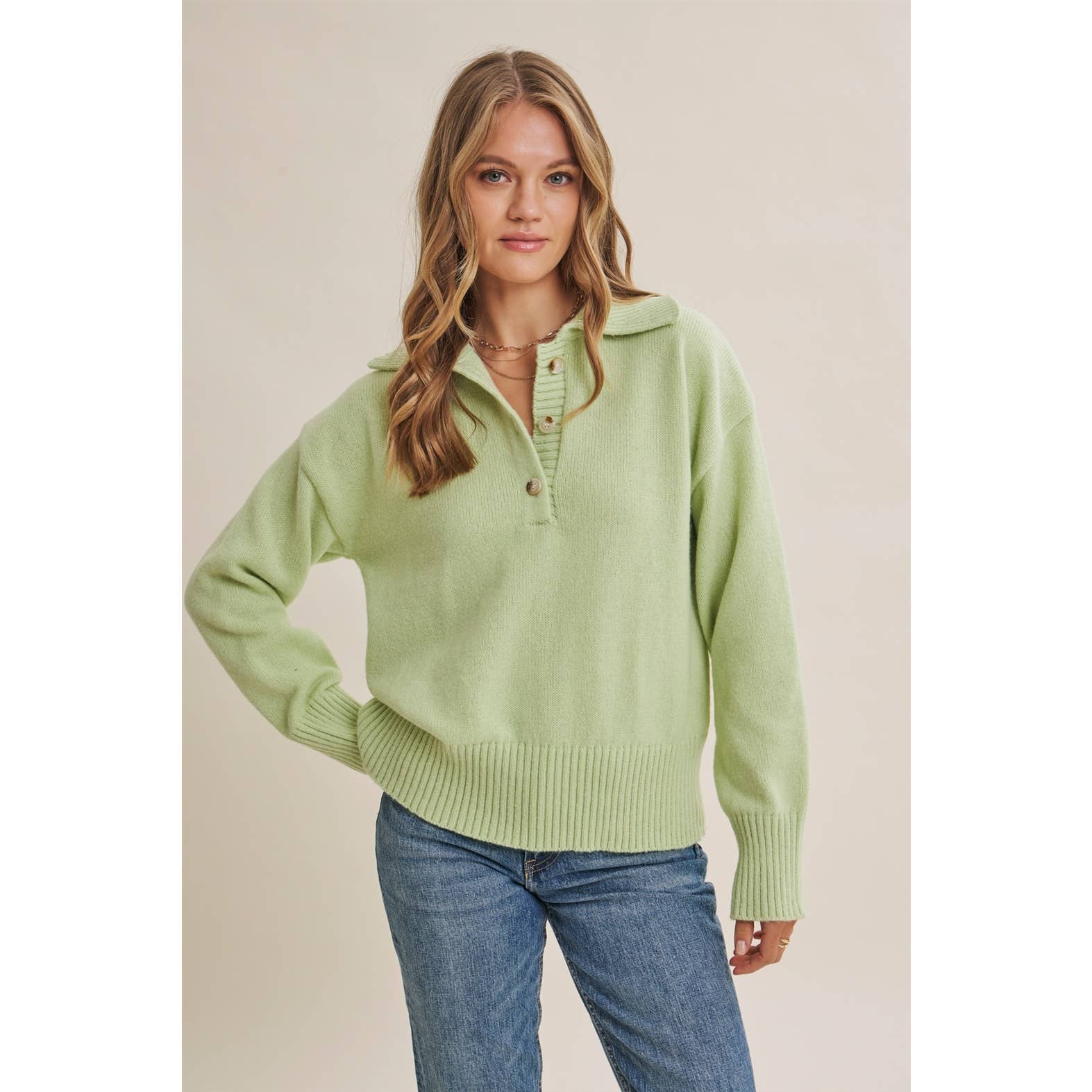 PASTEL POLO SWEATER