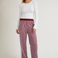 Mid Rise Plaid Track Pants
