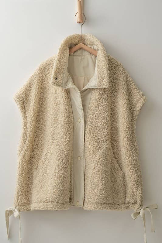 Oversized Sherpa Fleece Vest