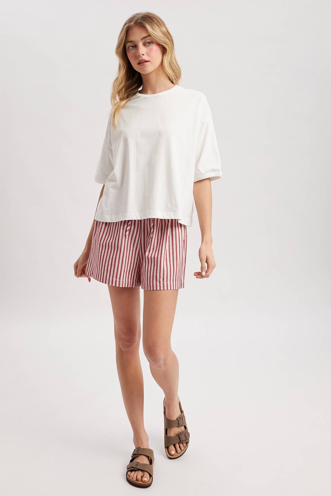 STRIPED SHORTS WITH DRAWSTRING