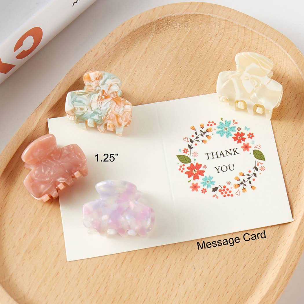 Marble Texture Assorted Mini Claw Hair Clip Set